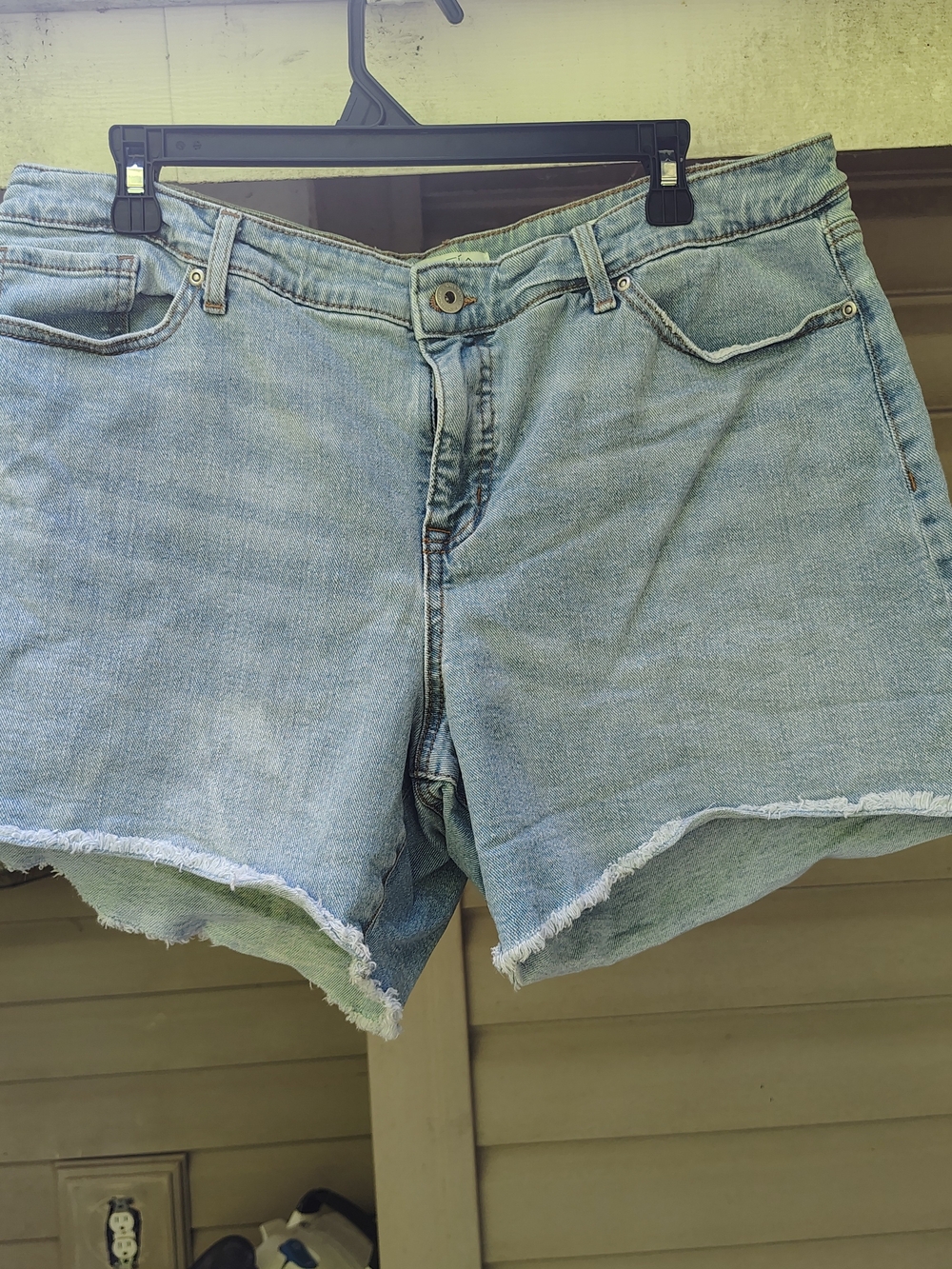 sofia by sofia vergara Light Blue Frayed Denim Cutoff Shorts